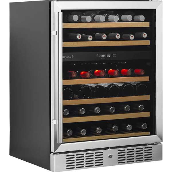 Шкаф винный двухзонный Tefcold TFW200-2S черный, рама двери нерж